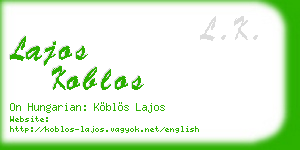 lajos koblos business card